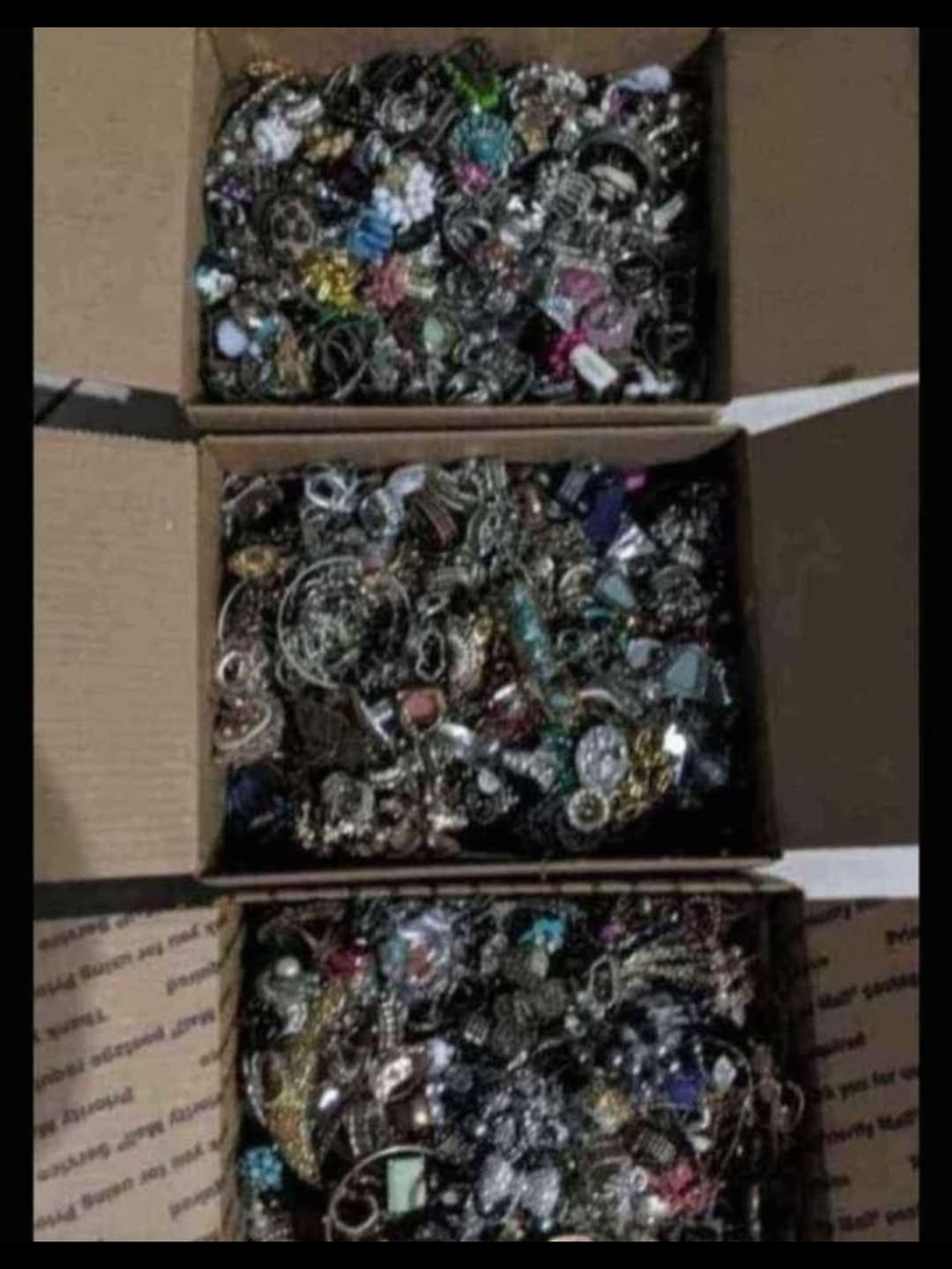 5 pounds jewelry lot costume vintage rings necklaces bracelets earrings pins